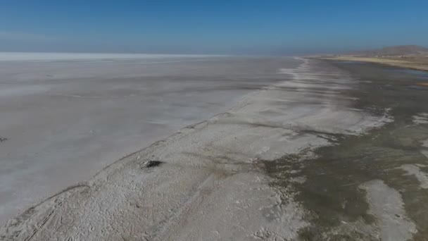 Widok Anteny Drone Salt Lake Konya Turcja Ile Tuz Golunun — Wideo stockowe
