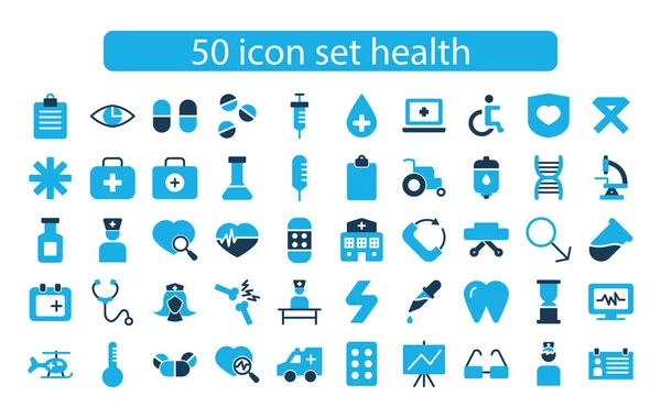 Medicina e Saúde Conjunto de ícones vetoriais Delineamento, plano — Fotografia de Stock