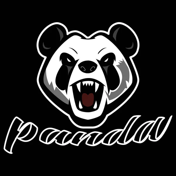 Diseño Del Logo Mascota Panda Para Equipo Deportivo Ilustración Pegatina —  Fotos de Stock