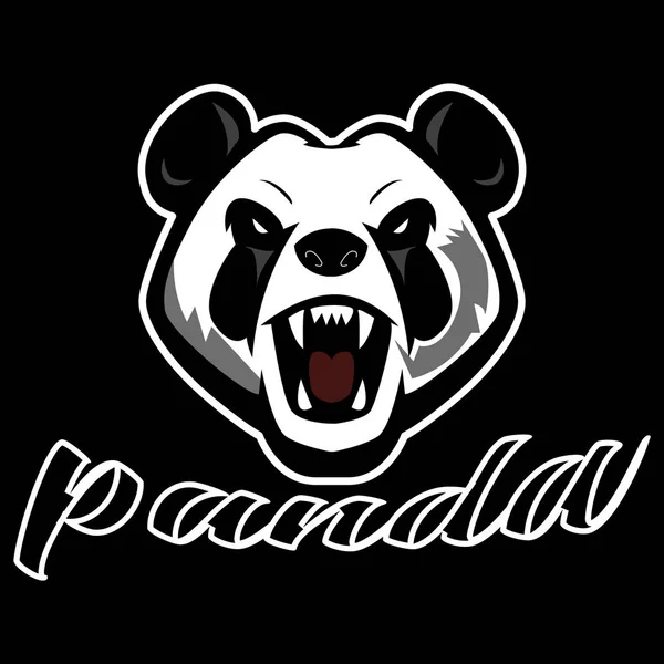 Panda maskot logo tasarımı için spor takımı. Panda etiket illüstrasyon vektör. Simge öğe şablonu için.