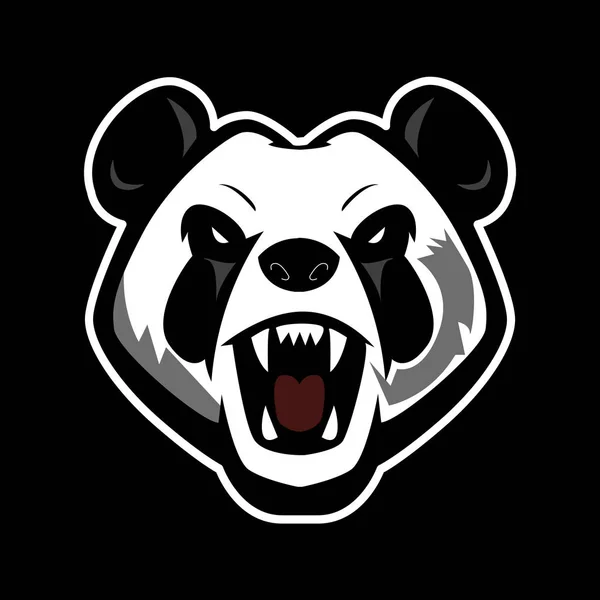 Panda maskot logo tasarımı için spor takımı. Panda etiket illüstrasyon vektör. Simge öğe şablonu için.