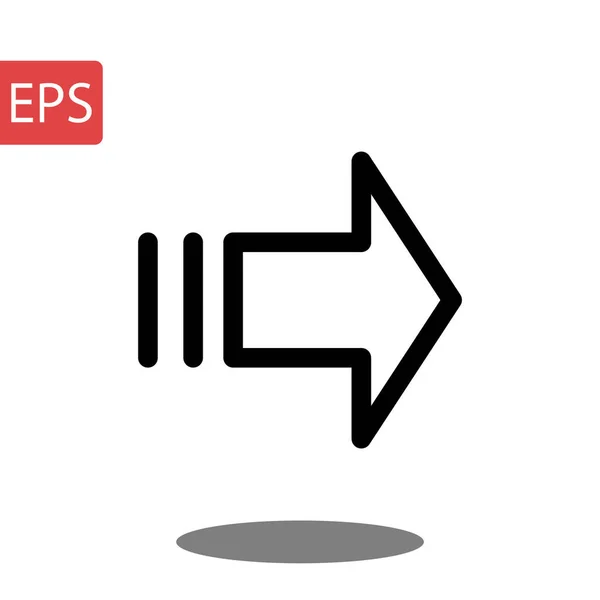 Nyíl ikonra divatos lapos stílusú elszigetelt szürke háttér. Nyíl szimbólum a weboldal tervezés, logo, app, — Stock Fotó