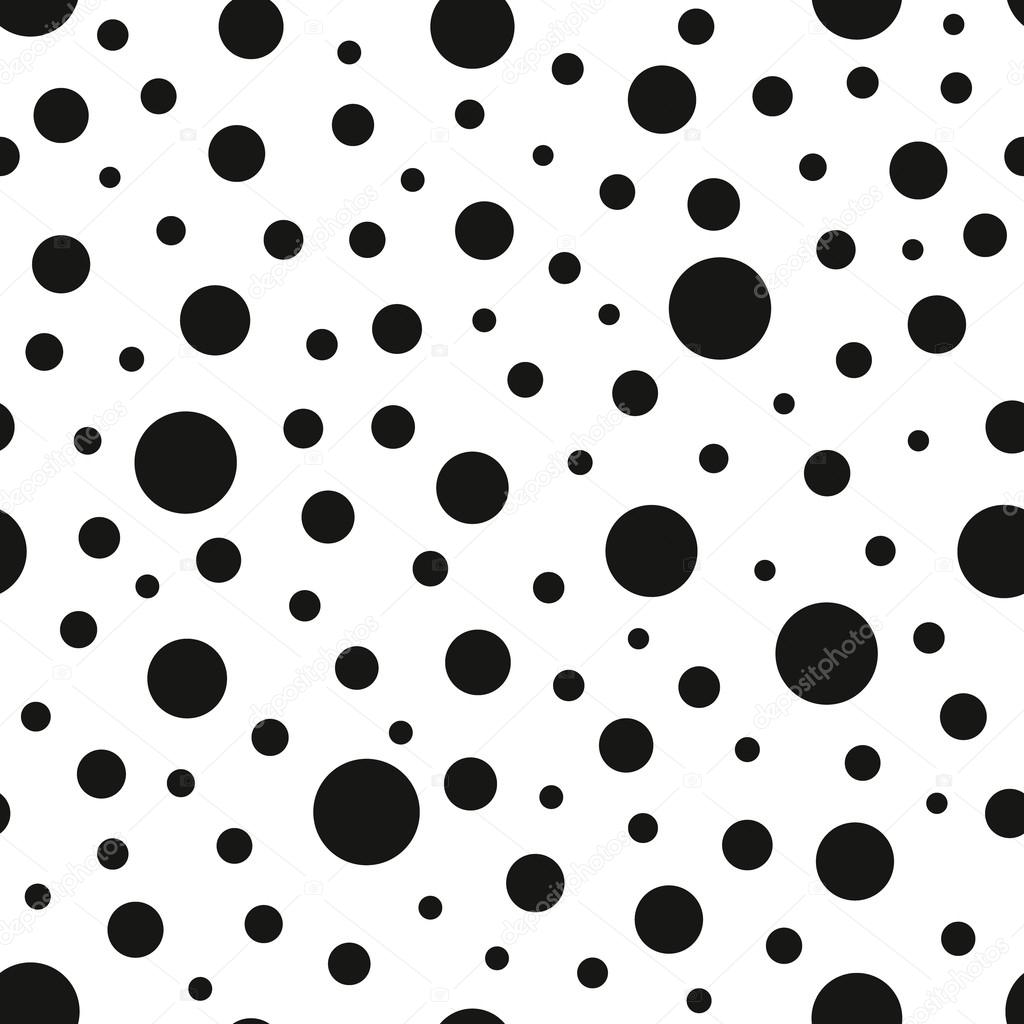 Polka dot monochrome seamless pattern