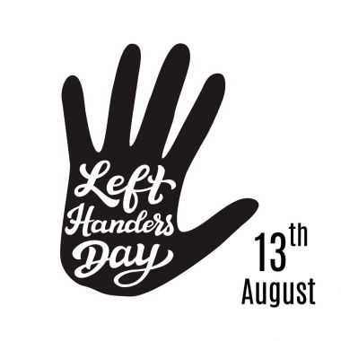 Left Handers Day typography poster clipart