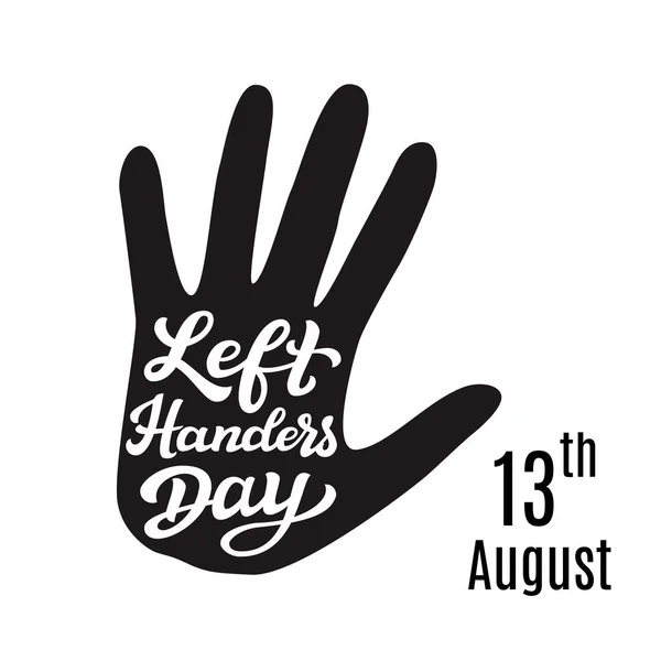 Left Handers Day typography poster — Stock Vector