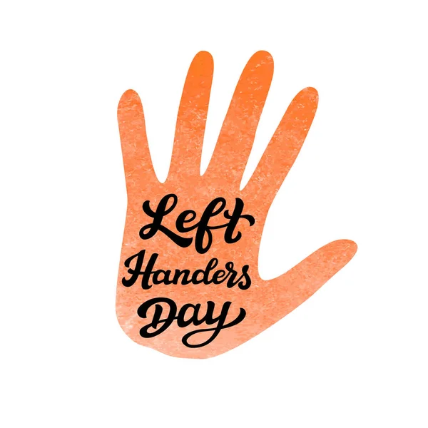 Left Handers Day typography poster — Stock Vector