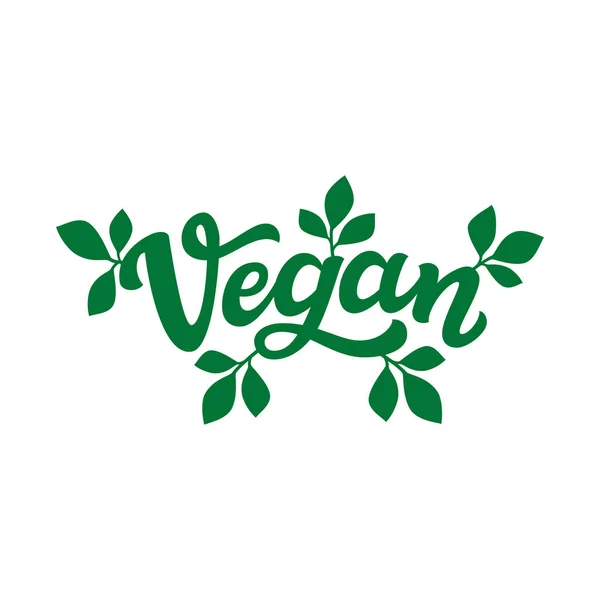 Vegan. Letras à mão tipografia palavra — Vetor de Stock