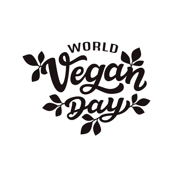 Dia vegano mundial. Letras vetoriais —  Vetores de Stock
