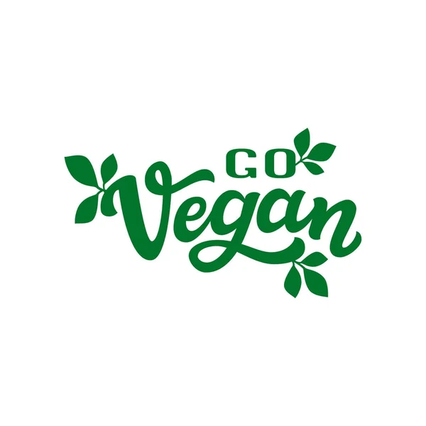 Vai Vegan. Tipografia de letras de mão — Vetor de Stock