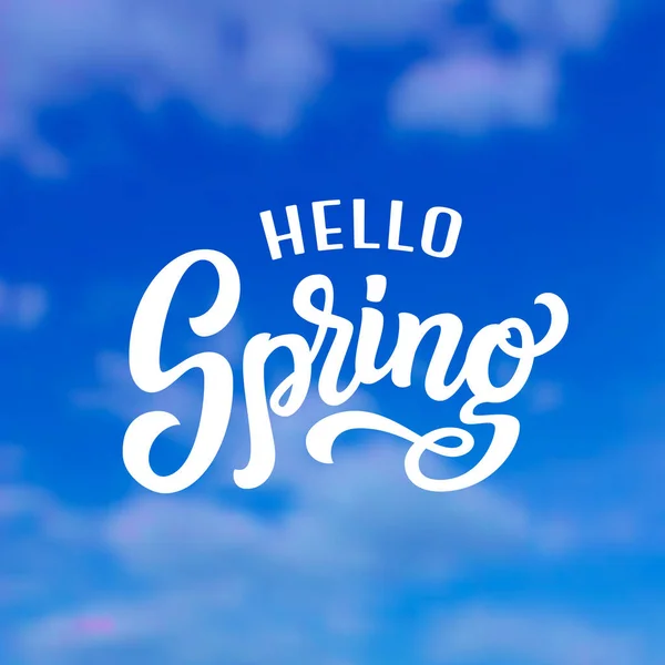 Bonjour Typographie vectorielle printemps — Image vectorielle