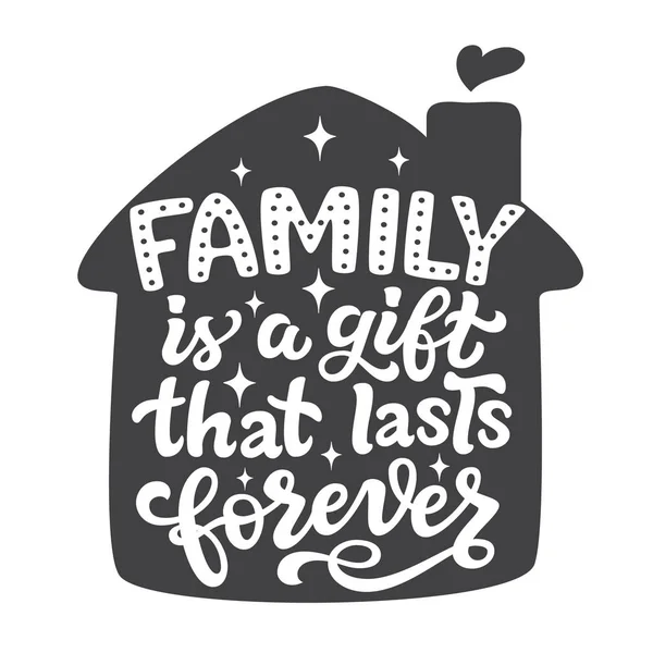 Family lettering quote — Stock Vector