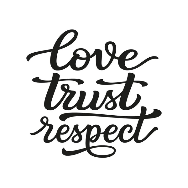 Love trust respect text — Stock Vector