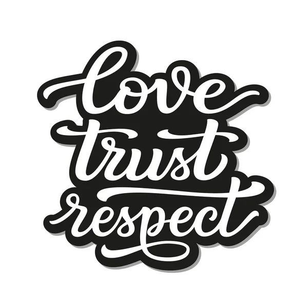 Liebe Vertrauen Respekt Text — Stockvektor