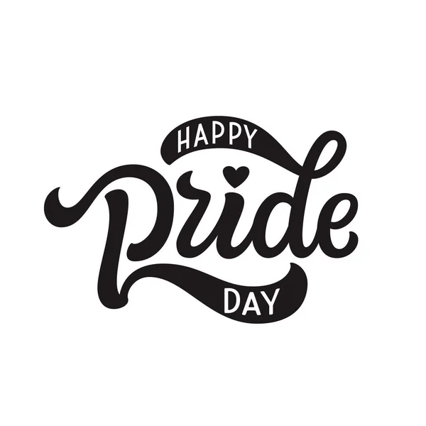 Happy Pride Tag Schriftzug Text Isoliert Auf Weißem Hintergrund Vektor — Stockvektor