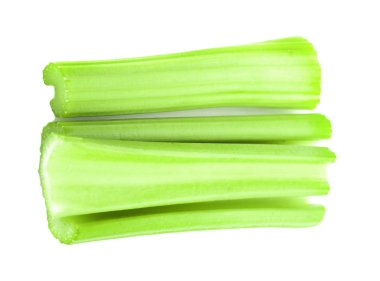 Beyaz arkaplanda taze kereviz sapları