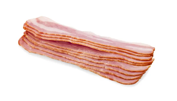 Izolované syrovou slaninu na bílém pozadí — Stock fotografie