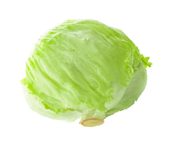 Green Iceberg lettuce on White Background — Stock Photo, Image