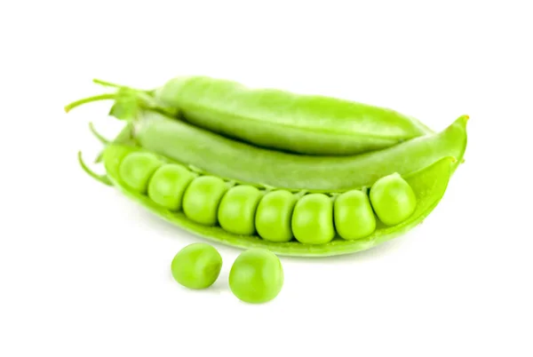 Fresh green peas isolated on a white background — Stock Photo, Image