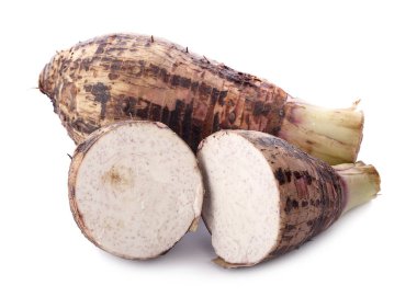 Taro beyaz arkaplanda izole edildi