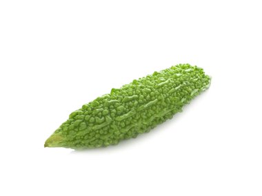 Momordica charantia, acı kabak beyaz arka plan üzerinde izole.