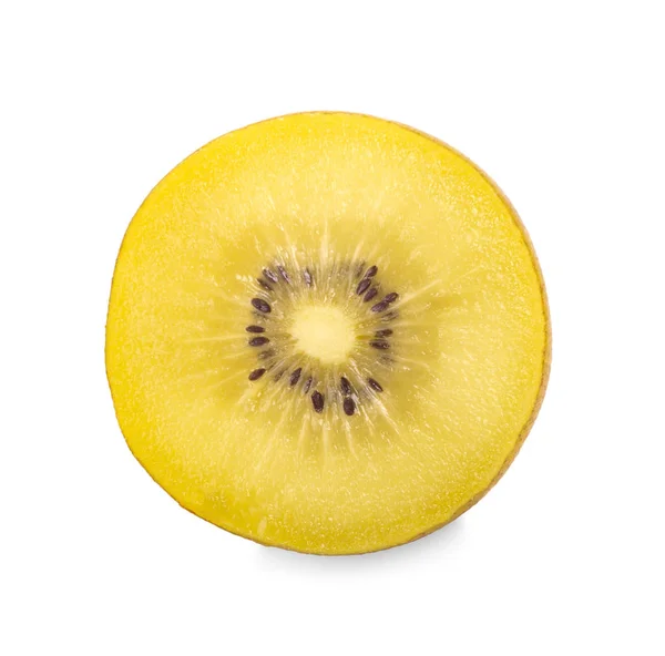Sárga arany kivi gyümölcs fehér alapon — Stock Fotó