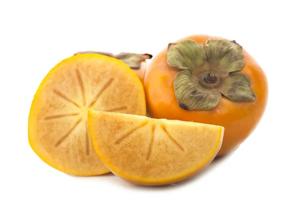 Fresh ripe persimmons isolated on white background — Stock Photo, Image