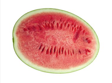 Beyaz arka planda izole edilmiş karpuz dilimleri.