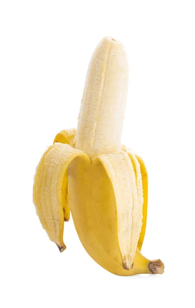 Banan isolert på hvit bakgrunn. – stockfoto