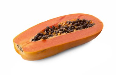 Papaya beyaz arka planda izole edilmiş