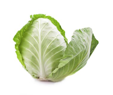 Beyaz arkaplanda yeşil lahana