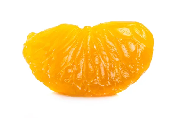 Tranche d'orange isolée sur fond blanc — Photo