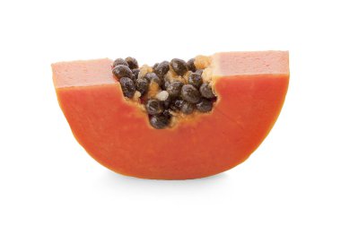 Papaya dilim beyaz zemin üzerine