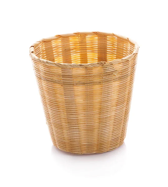 Basket wicker on isolated white background. — Stock Photo, Image