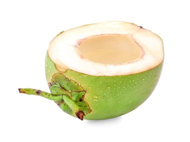 Beyaz arka plan üzerinde izole Hindistan cevizi suyu