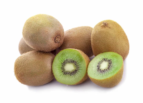 Slice of kiwi fruit isolated on white background Stock Photo