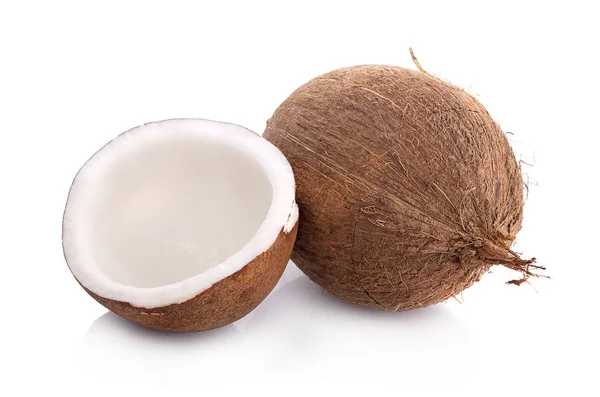Kokosnoten geïsoleerd op de witte achtergrond — Stockfoto