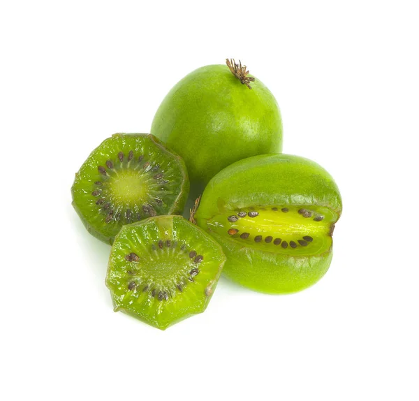 Mini Kiwi Owoc Dziecka Białym Tle — Zdjęcie stockowe
