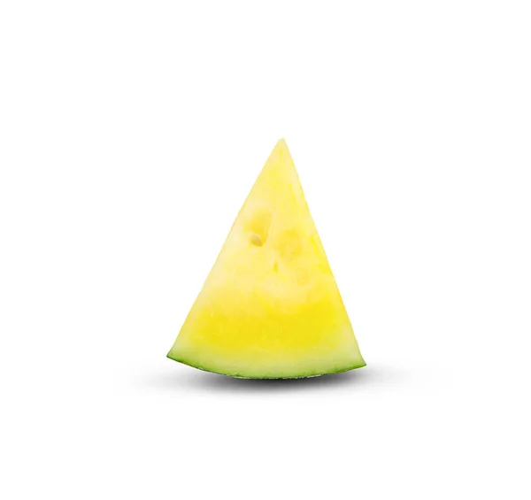 Żółty Arbuz Białym Tle — Zdjęcie stockowe