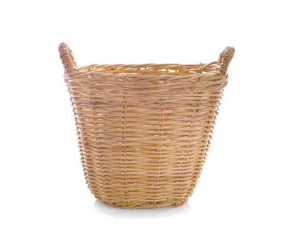 Vintage weave wicker basket an isolated on white background — Stock Photo, Image