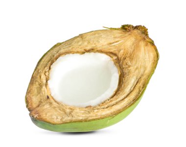 Beyaz arkaplanda izole edilmiş hindistan cevizi