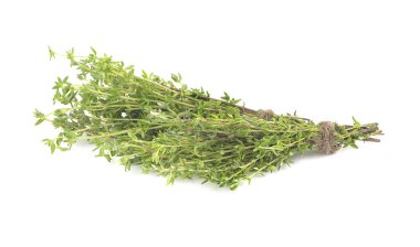 yeşil kekik demeti beyaz arkaplanda izole edilmiş