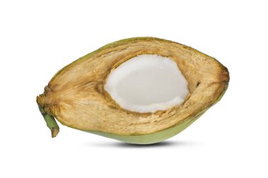 Beyaz arkaplanda izole edilmiş hindistan cevizi