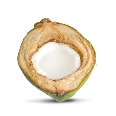 Beyaz arkaplanda izole edilmiş hindistan cevizi