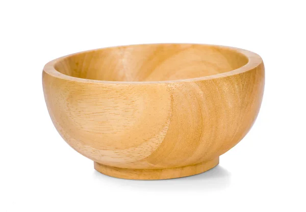 Wooden bowl an isolated on white background — Stock Photo, Image