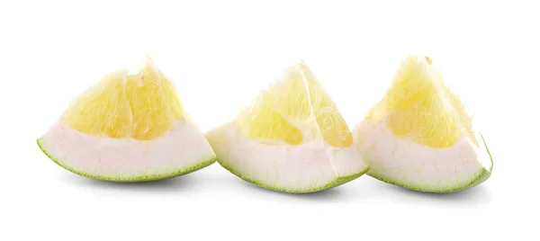 Pomelo fruit een geïsoleerde op witte achtergrond — Stockfoto