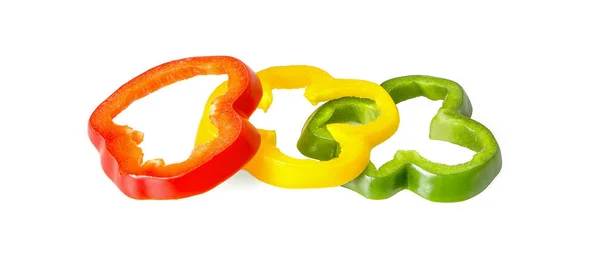 Slices of bell pepper an isolated on white background — Stock Photo, Image