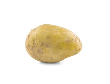 Beyaz arka planda izole edilmiş bir patates