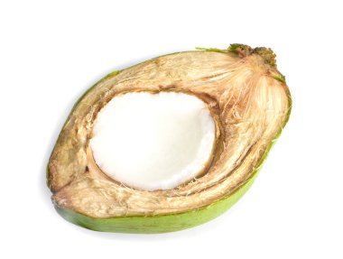 Beyaz arkaplanda izole edilmiş hindistan cevizi