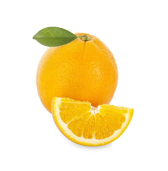 Orange Fruit Slice Isolated White Background — Stock Photo, Image