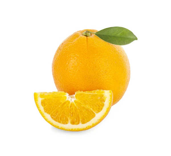 Φέτα Πορτοκαλιού Ένα Απομονωμένο Λευκό Φόντο — Φωτογραφία Αρχείου